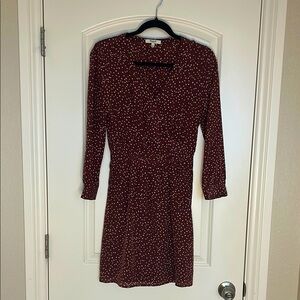 Madewell Burgundy Polka Dot Dress
